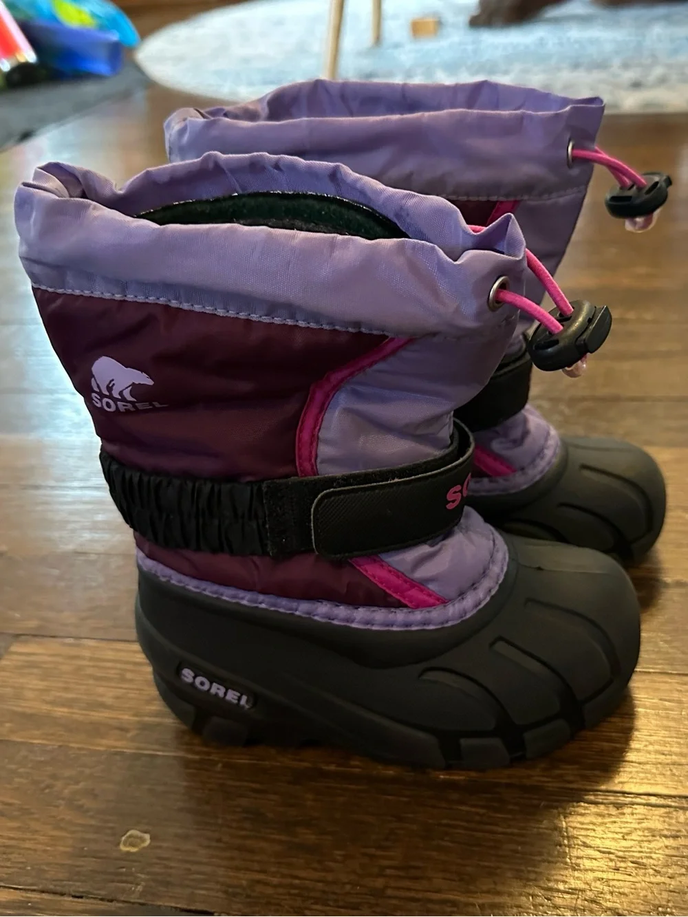 Sorel Kids Purple Boots with Pink Trim